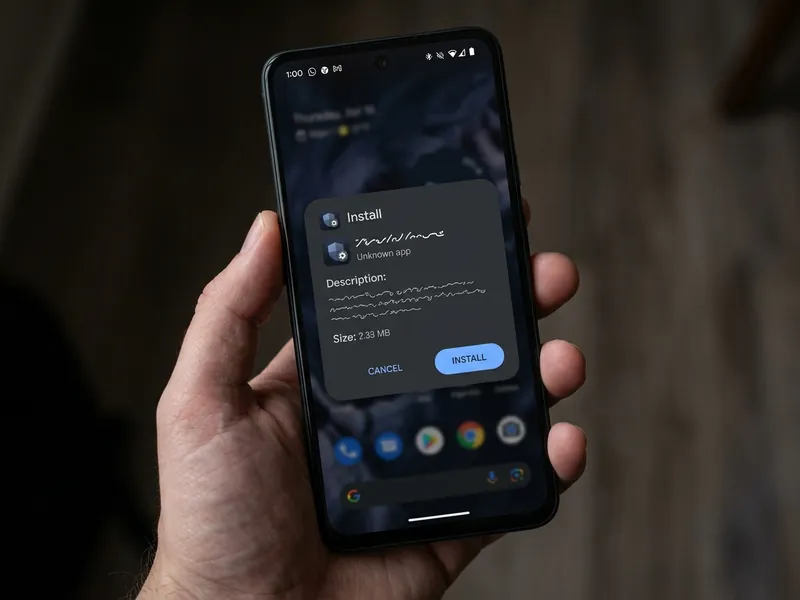 Android install confirmation sheet